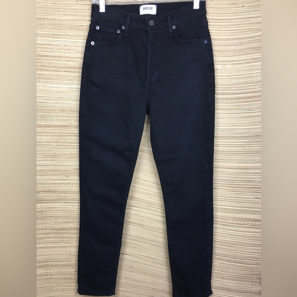 AGOLDE Nico High Rise Slim Jeans In Black Wash Size 26 - Picture 3 of 11
